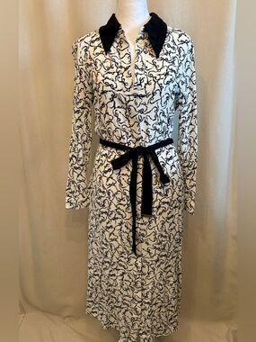 Ted Baker Bow Print Midi Dress | Size 1